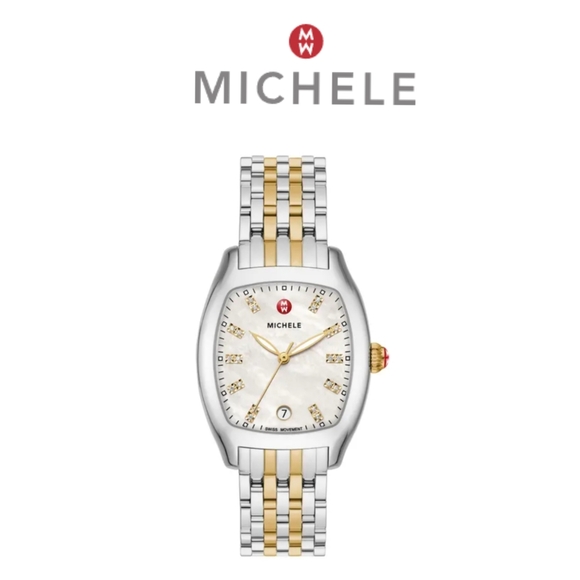 Michele Two-Tone Watch with Diamond Accents